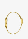 Lee Cooper Women's Analog Watch with White Ceramic Dial and Gold Mesh Band, LC08360.130