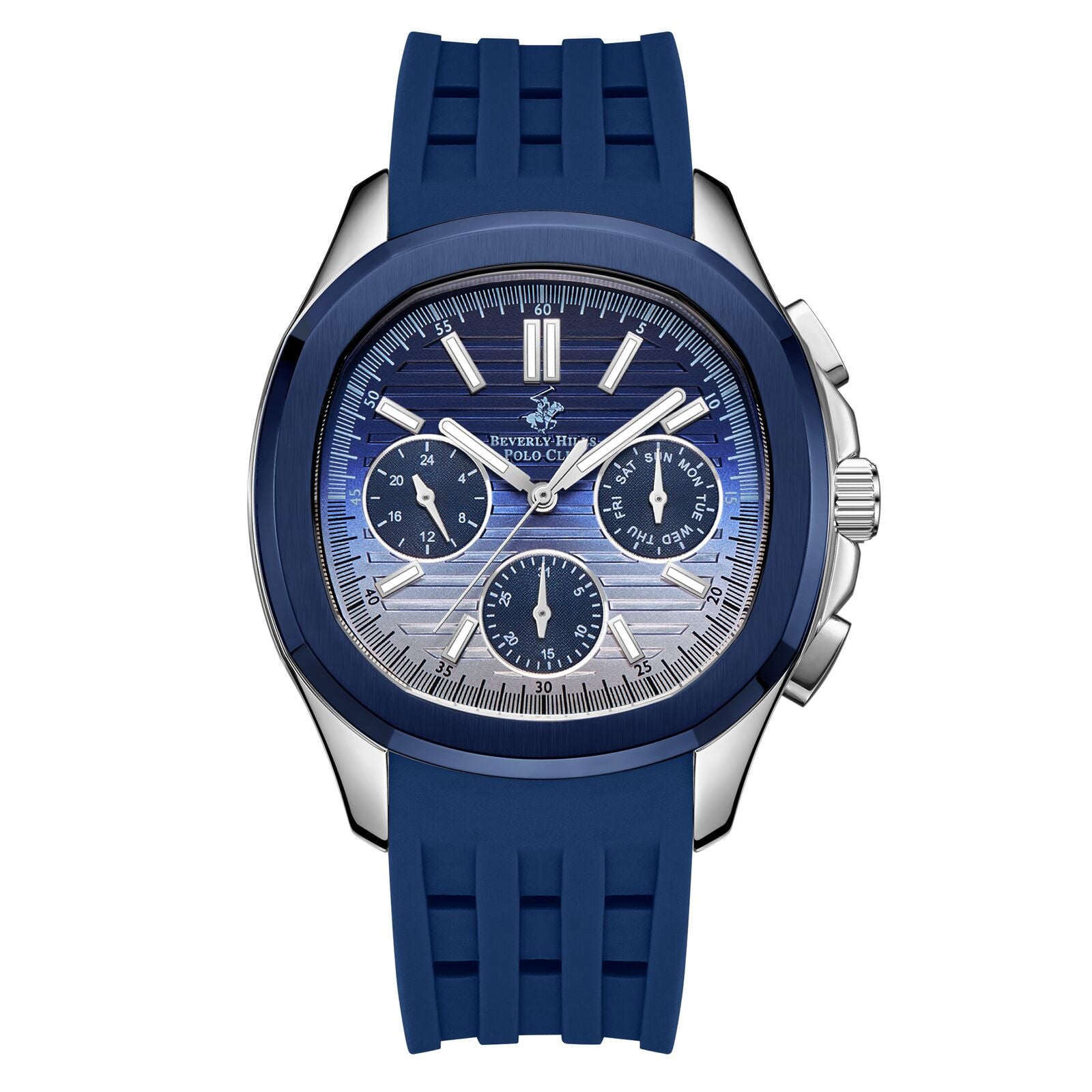 Beverly Hills Polo Club Men's Watch Analog Blue Gradient Dial with Blue Silicone Band, BP3211X.999