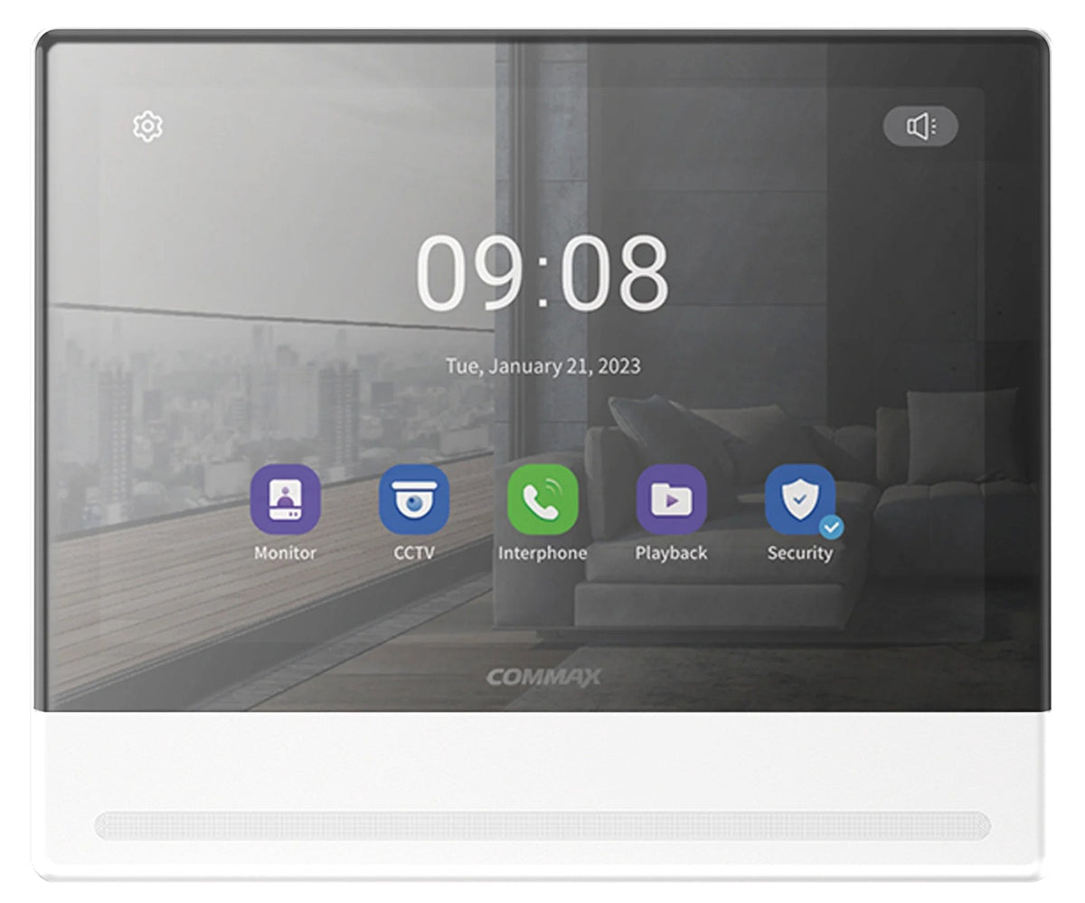 Commax Fine View 10" Handsfree Smart Wall Pad with Memory Record and Smartphone Connectable, White, CDV-1004QT-W