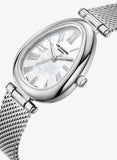 Lee Cooper Women's Analog Watch with White Mother Of Pearl Dial and Silver Mesh Band, LC08360.320