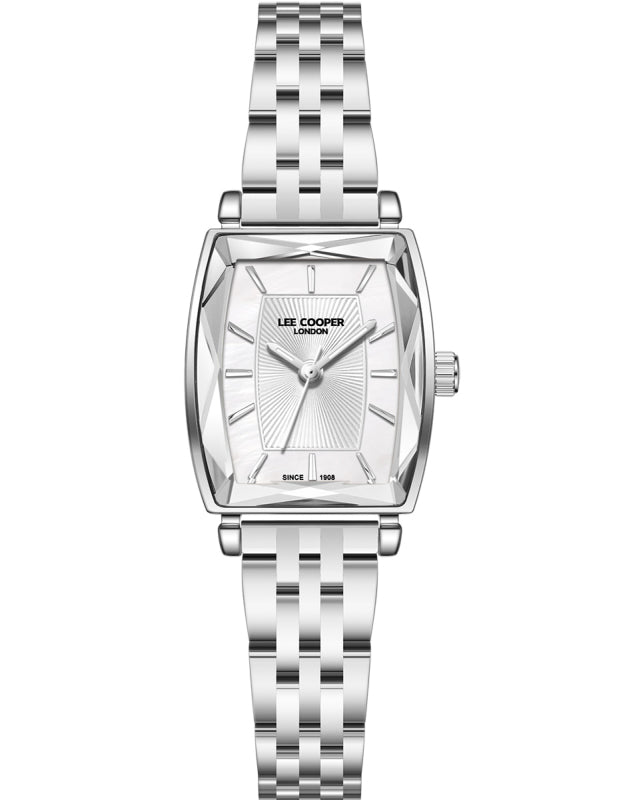 Lee Cooper Women's Analog Watch with White Mother Of Pearl Dial and Stainless Steel Band, LC08370.320