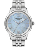Lee Cooper Women's Analog Watch with Blue Mother Of Pearl Dial and Stainless Steel Band, LC08371.300
