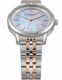Lee Cooper Women's Analog Watch with White Mother Of Pearl Dial and Silver/Rose Gold Stainless Steel Band, LC08371.520