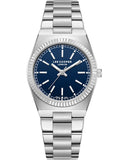 Lee Cooper Women's Analog Watch with Dark Blue Dial and Stainless Steel Band, LC08375.390