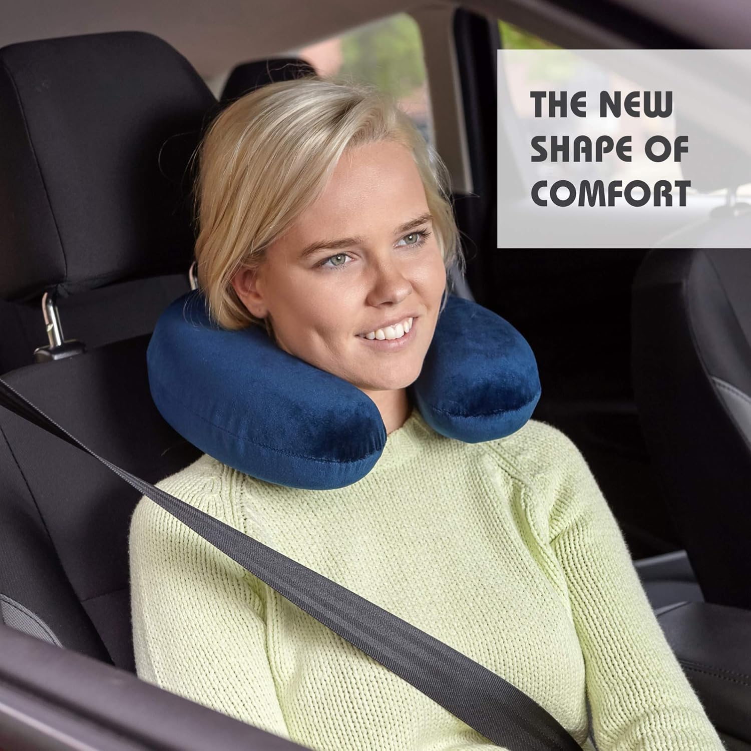 VIP Memory Foam Neck Pillow Blue, MEMFMNPWBLU