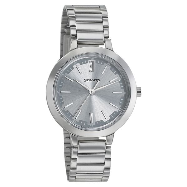 Sonata Women's Watch Analog Silver Dial With Stainless Steel Band, 8141SM02