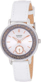 Casio, Womenâ€™s Watch Analog, White Dial White Leather Band, LTP-E408L-7AVDF