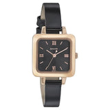 Sonata Women's Watch Analog Black Dial With Black Leather Strap, 8152WL01