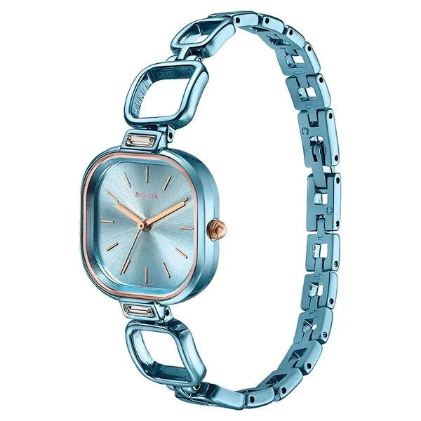 Sonata Innovations Colors Analog Women's Watch With Blue Dial and Blue Stainless Steel Strap,8186KM03