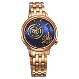 Sonata Women's Watch Analog Blue Dial With Rose Gold Stainless Steel Band, 8190WM03