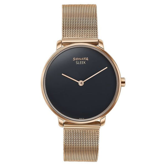 Sonata, Women, Analog, Watch, Black Dial, Stainless steel Strap, 8191WM01