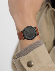 Titan Men's Edge Watch Analog, Black Dial With Brown Leather Strap, 1595NL03