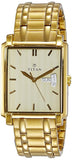 Titan Quartz Analog with Day and Date Men's Watch with Champagne Dial and Stainless Steel Strap, 1506YM02