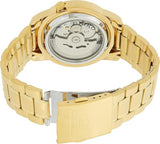 Seiko Men's Mechanical Watch Analog, Gold Dial Gold Stainless Band, SNKE56J