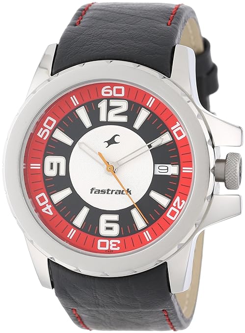 Fastrack Men’s Watch Analog, Multicolor Dial   Leather Strap, 3029SL03