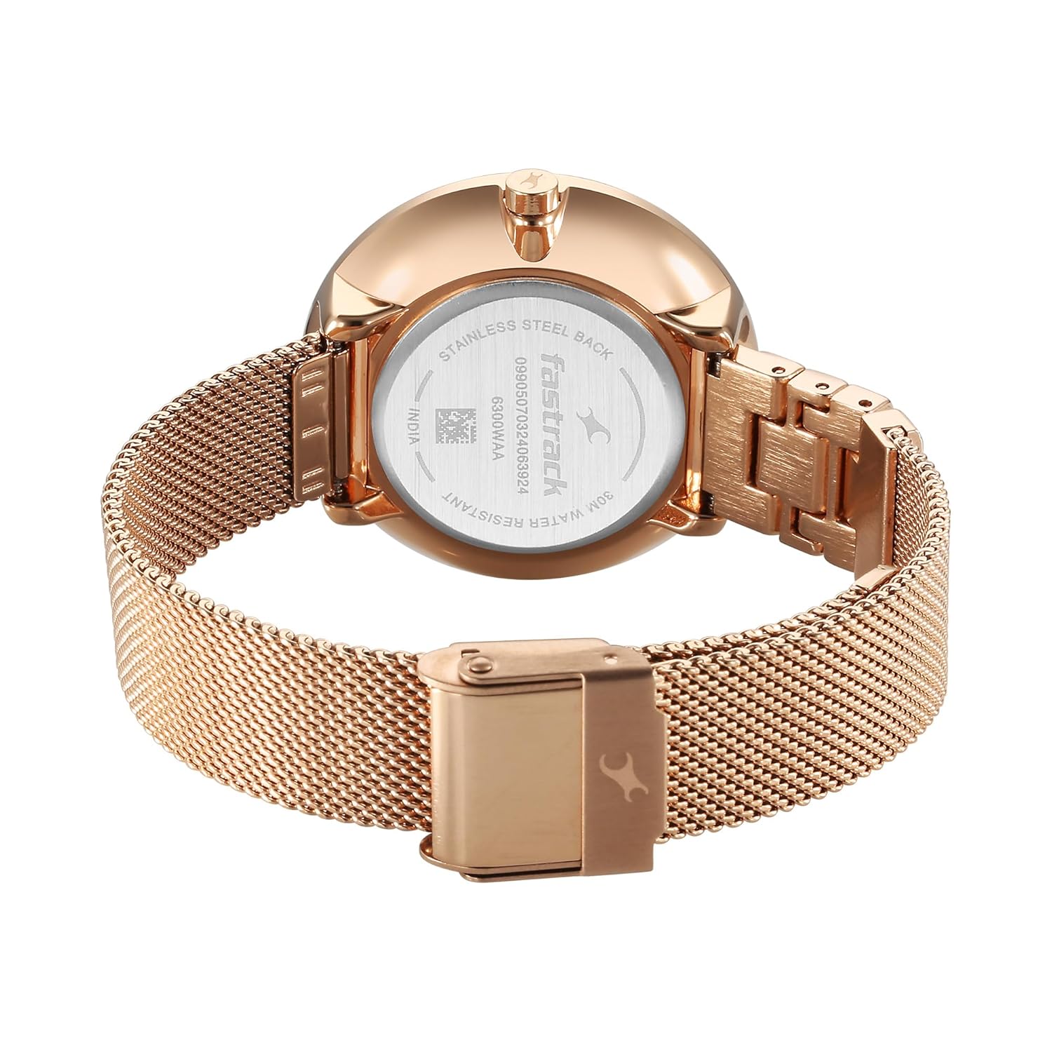 Fastrack Fleek Women's Watch Analog Green Dial with Rose Gold Stainless Steel Band, 6300WM02