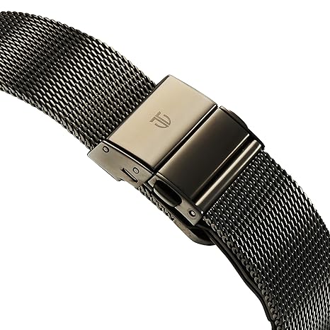 Titan Edge Murals Quartz Analog Men's watch with Pink Dial and Grey Stainless Steel Strap, 1843QM07