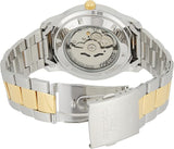 Seiko Men's Mechanical Watch Analog, White Dial Silver & Gold Stainless Band, SNKP14J