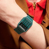 Casio Calculator Unisex Watch Digital Dial with Green Resin Strap, CA-53WB-3BDF