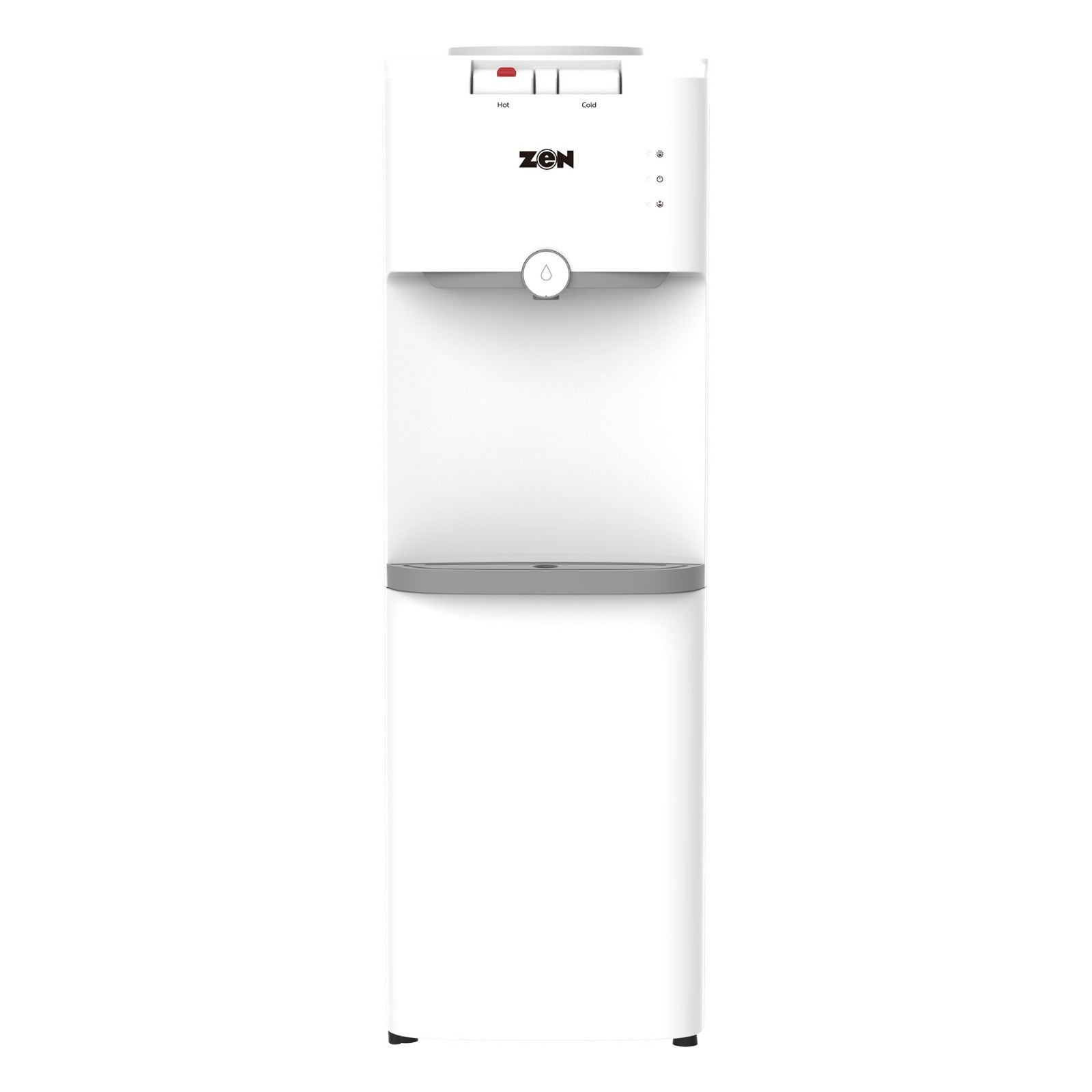 ZEN Single Tap, Top load Hot & Cold Water Dispenser with Cabinet White ZWT430