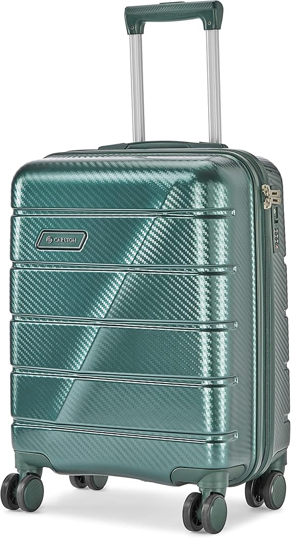 Carlton Milan 55cm, 4 Wheel Cabin Luggage Green Trolley,MILAN55GRN