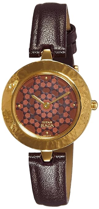 Titan Raga Women Watch Analog Mulitcolor Dial With Brown Leather Strap, 2529YL02