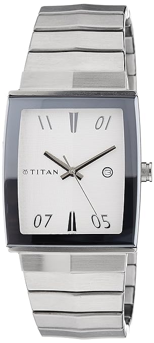 Titan, Men's Watch Analog Silver Dial With Silver Stainless Steel Band, 1404SM01