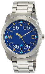 Fastrack Men's Watch Analog, Blue Dial Silver Stainless Steel Strap, 3123SM06