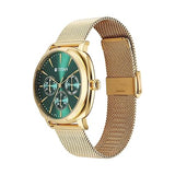 Titan Classique Men's Watch Analog Green Dial with Gold Mesh Band, 90189YM01