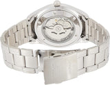 Seiko 21 Jewels Arabic Dial Men's Automatic Watch Analog Black Dial with Silver Stainless Steel Band, SNKP21J