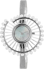 Titan Raga Women's Watch Analog Mother of Pearl Dial With Silver Stainless Steel Band, 9970SM01