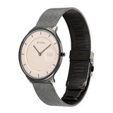 Titan Edge Murals Quartz Analog Men's watch with Pink Dial and Grey Stainless Steel Strap, 1843QM07