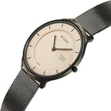 Titan Edge Murals Quartz Analog Men's watch with Pink Dial and Grey Stainless Steel Strap, 1843QM07