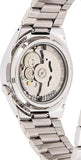Seiko 21 Jewels Men's Automatic Watch Analog Black Dial with Silver Stainless Steel Band, SNK623K
