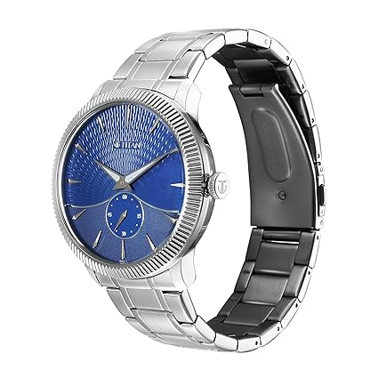 Titan Regalia Men's Watch Analog  Blue Dial with Silver Stainless Steel Band, 1828SM02