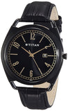 Titan, Men's Watch Black Dial Black Leather Strap, 1675NL01