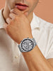 Quantum Men's Chronograph Watch Analog Grey Dial with Grey Leather Strap, PWG1107.066