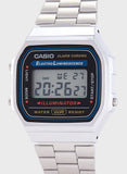 Casio Men's Watch Vintage Collection Digital, Grey Dial Silver Stainless Steel Strap, A168WA-1WDF product image