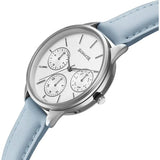 Sonata Eternia Quartz Multifuntions Analog Women's Watch With White Dial and Blue Leather Strap,87085SL01