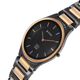 Titan Edge Ceramic Men's Watch Black Dial with Diamonds & Two-Toned Ceramic Band, 1696KC02
