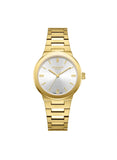 Lee Cooper Women's Analog Watch with Silver Dial and Gold Stainless Steel Band, LC08133.130