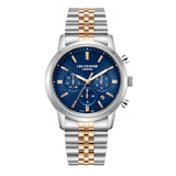 Lee Cooper Men's Watch Analog Blue Dial with Two-Toned Stainless Steel Band, LC08187.590