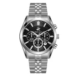 Beverly Hills Polo Club Men's Watch Analog Black Dial with Silver Stainless Steel Band,  BP3782X.350