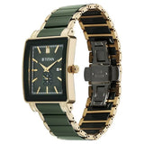 Titan Regalia Shaped Ceramic Men's Watch Analog Green Dial with Green Ceramic Band, 90013KD05