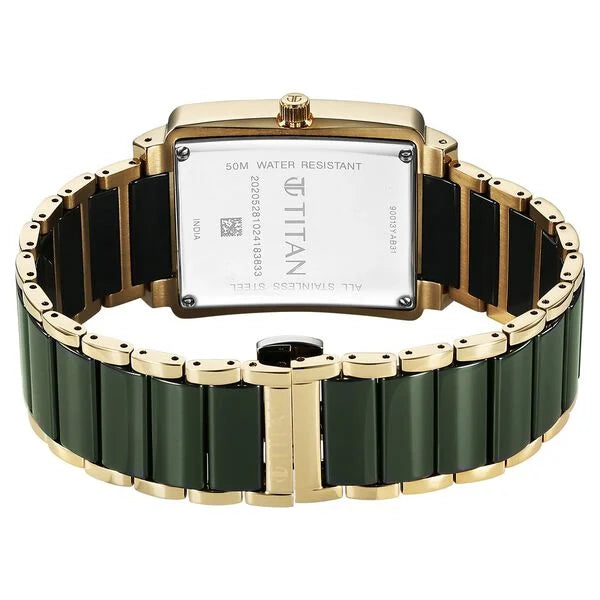 Titan Regalia Shaped Ceramic Men's Watch Analog Green Dial with Green Ceramic Band, 90013KD05