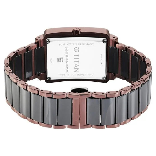 Titan Regalia Shaped Ceramic Men's Watch Analog Black Dial with Black Ceramic Band, 90013KD06