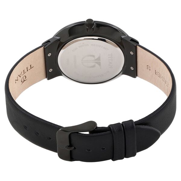 Titan Men's Watch Analog Black Dial Black Leather Strap, 90053NL01