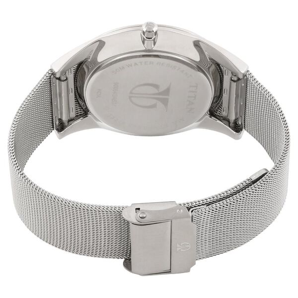 Titan Men's Watch Analog Silver Dial Silver Mesh Band , 90054SM01
