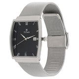 Titan Men's Watch Analog Black Dial Silver Mesh Band, 90076SM01