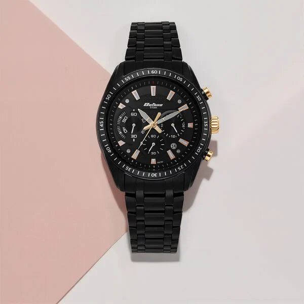 Octane Black Dial Chronograph Watch for Men 90077KM04